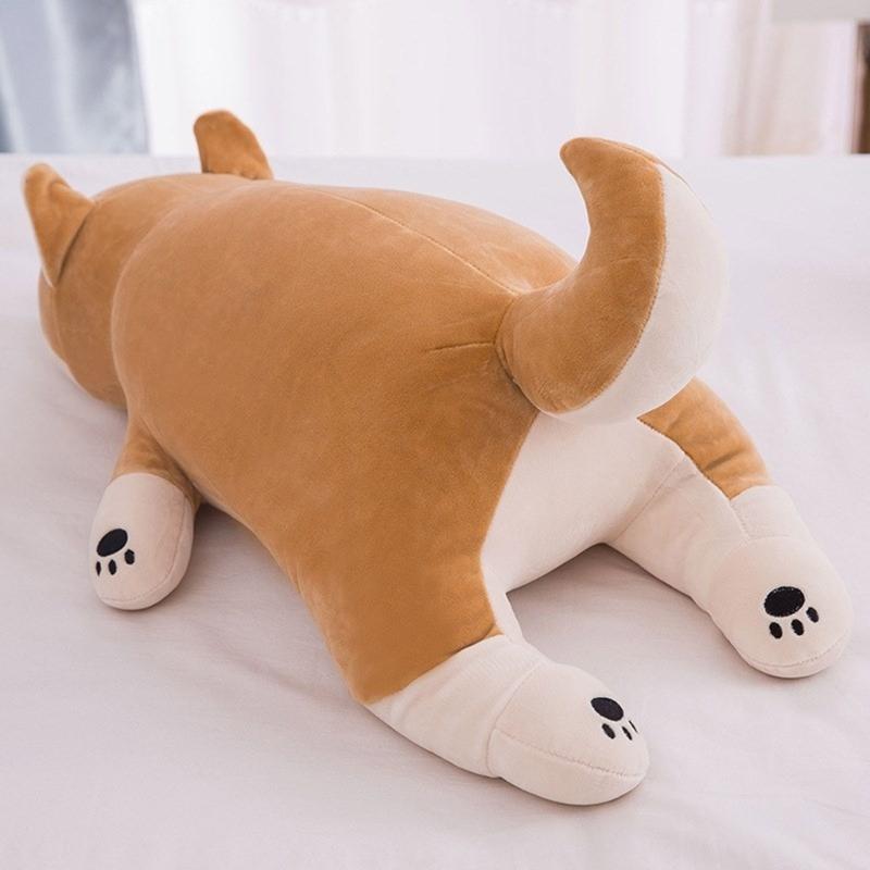 Long Cartoon Shiba Dog Plushie Pillow Stuffed Animals Pillows Cute for Sleeping Hugging Soft Toy Kids Adults Gift