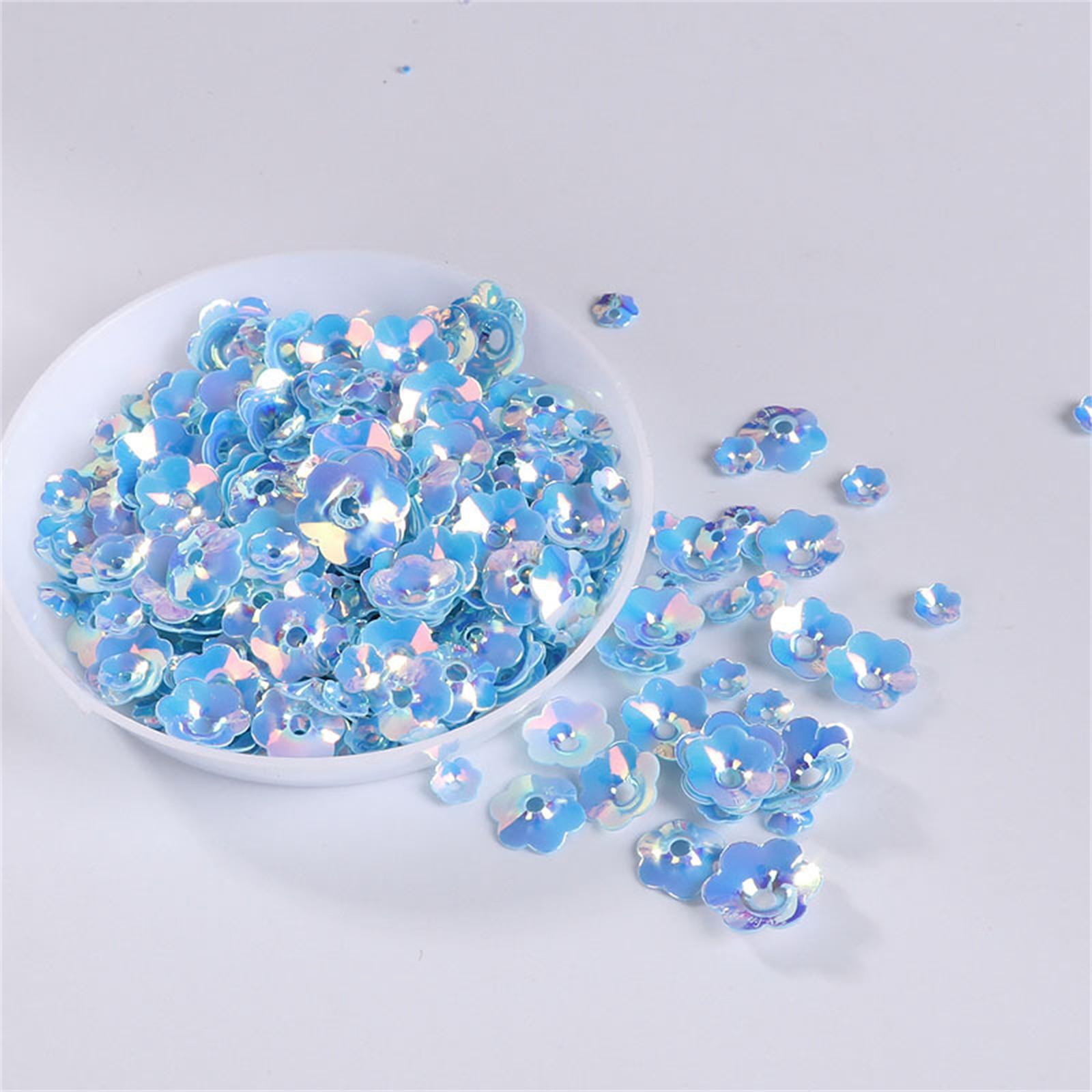 

Гарячі 10 г/упаковка змішаного розміру, квітка, паєтки, шиття, ремесло/оздоблення, 3D-квіти, блискітки для рукоділля One Size синій