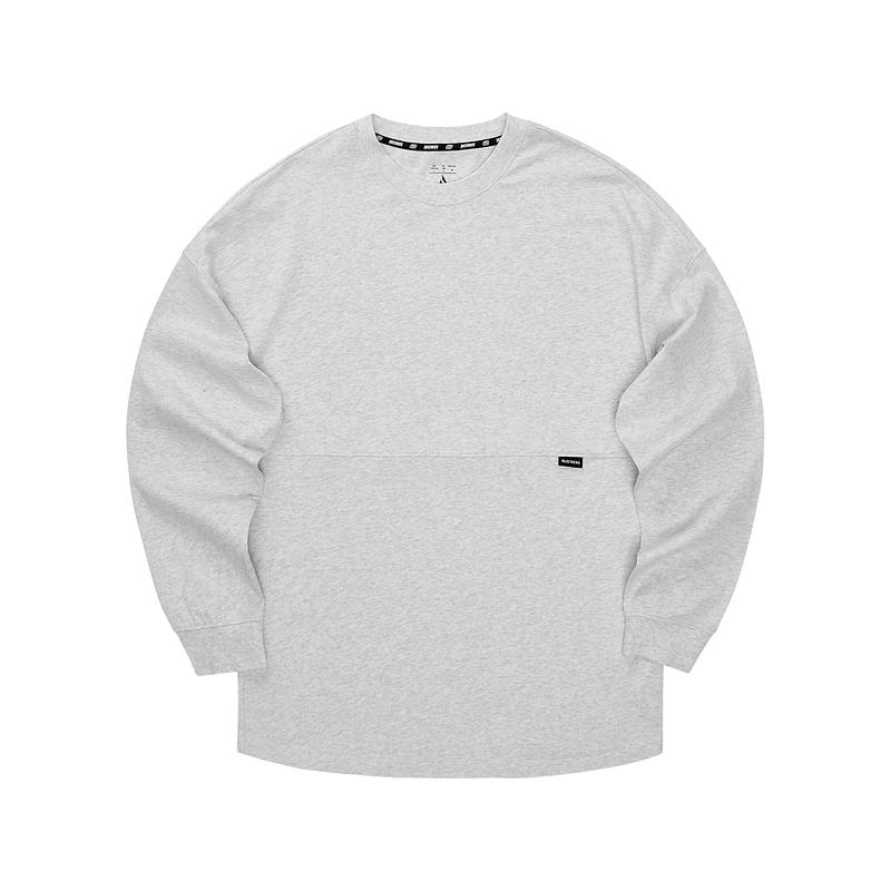 Skechers Logo Print Knitted Soft Comfortable Breathable Long Sleeve T-Shirt Men Tops Light-White Gray L324M106-0248 L