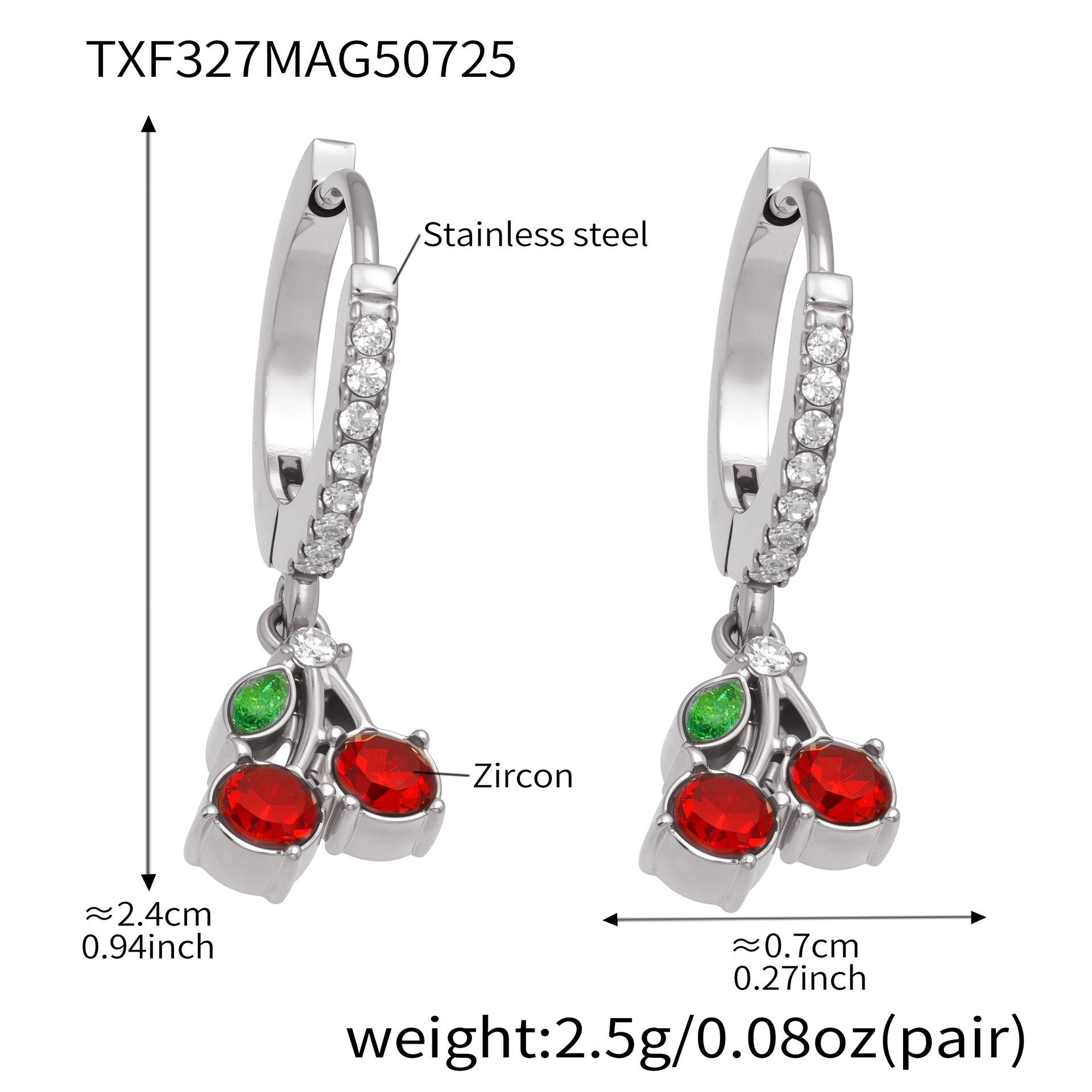 Qiong Yao 18k Gold-Plated Cherry Jewelry Set: Necklace, Bracelet, Earrings
