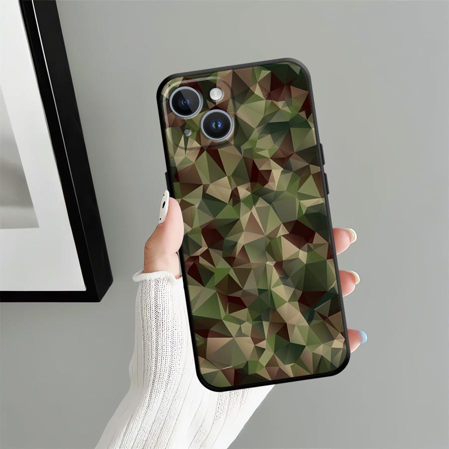 Camouflage Pattern Soft Back Phone Cover Case for iPhone 11 15 Plus 17 16 Pro Max 12 SE 13 Mini 14 17Air X XS XR 7 8