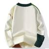 Men's Patchwork Color Block Wool Sweater - Winter Casual Loose Fit