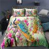 Peacock Duvet Cover Plum Blossom Decor Bedding Set King Size Crane Peacock Feather Floral Pattern Romantic Polyester Quilt Cover