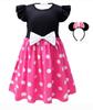 [Sai Sai] Minnie Mouse Dress, Polka Dot Print, Princess Style, Cute [Polka Dot Ribbon Dress], Stylish Minnie Mouse Dress, Kids' Clothing, Includes