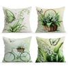 4pcs/set Butterfly Lilies Cushions Pillowcase Polyester Cushion Cover Throw Pillow Pillowcover Home Car Sofa Decor