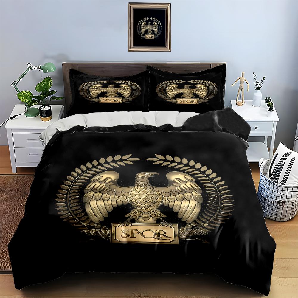 Golden Eagle Emblem. Bedding Duvet Cover Sets Duvet Covers Pillowcases Gifts (1 * Duvet Cover 2 * Pillowcases, Without Duvet Insert)