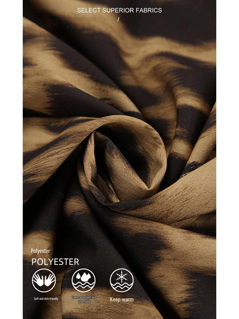 Retro Leopard Print Classic Mid-Waist Fishtail Skirt - European/American Style