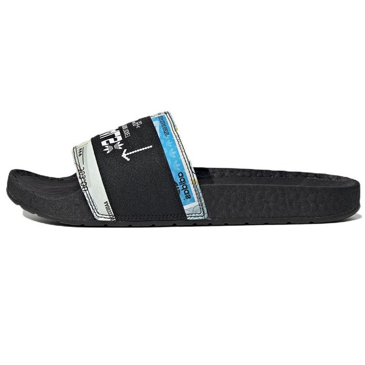 Adidas Originals Adilette Thick Sole Slip-On Non-Slip Slide Sandals Unisex Footwear Black White GX1808