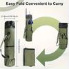 Green fishing rod bag, durable folding fishing gear handbag, multi-functional large-capacity high-quality fishing rod box.