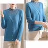 Women's Fleece Sweater Thick Loose Fake Two-Piece Knitted Pullover Sweater Rhinestone Soft Warm Flocked Knit Top Autumn Winter
