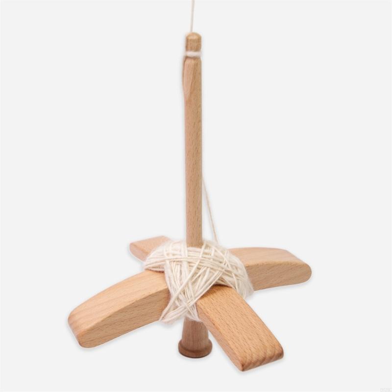 Wooden Turkish Spindle Crosses-Shaped Drop Spindle Crocheting Spinner Tool