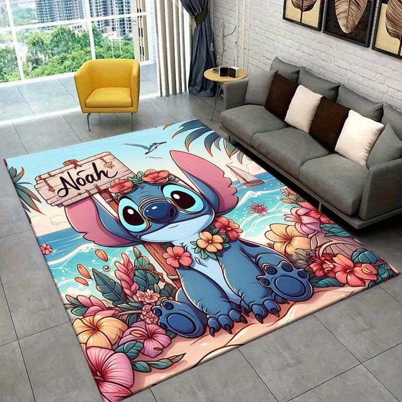 1pc Stitch Pattern Area Rug Soft Flannel Floor Mat for Living Room,Office,Bedroom and Carpet