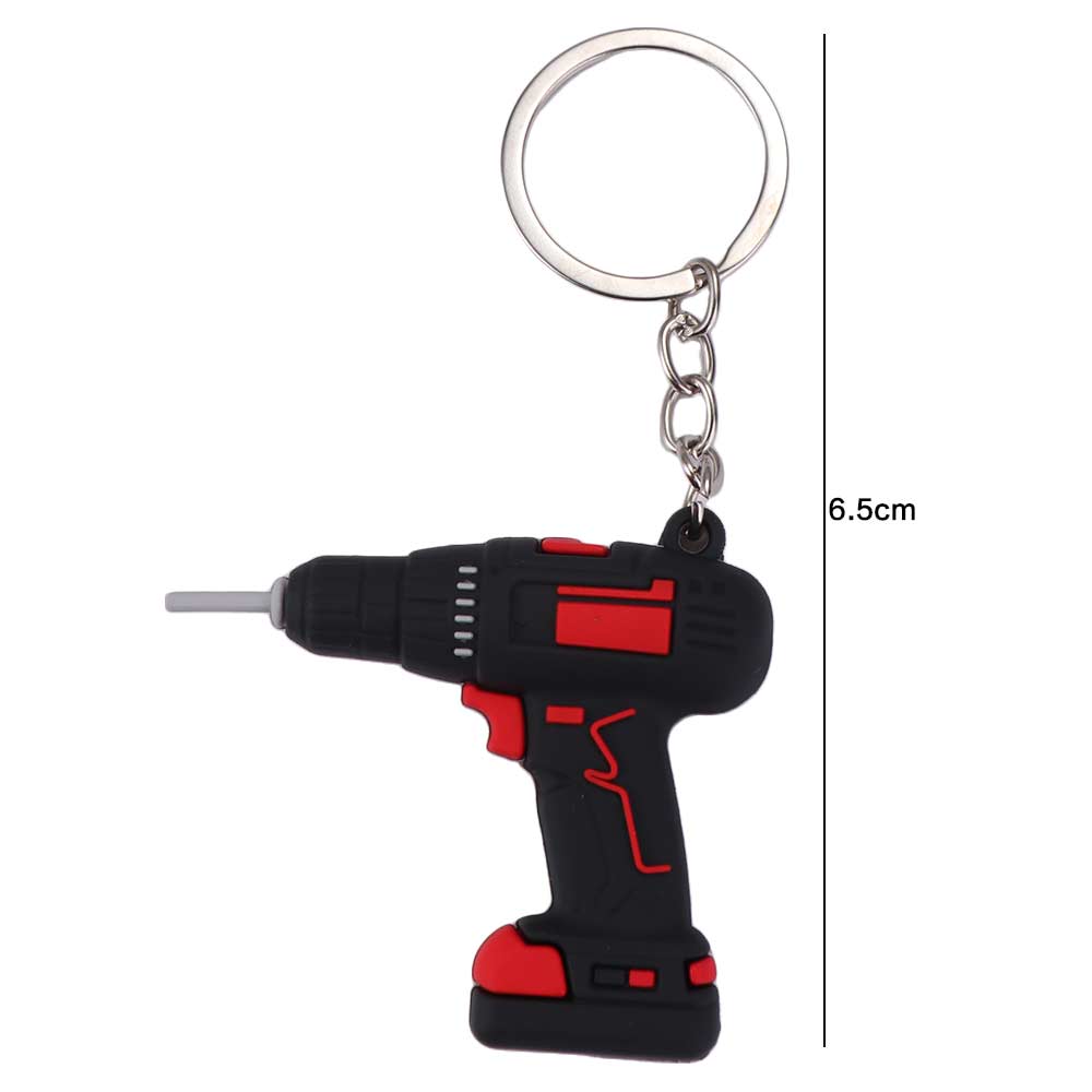 Cool Design Drill Key Ring PVC Handheld Drill Pendant Bag Pendant Drill-shaped Bag Pendant Gifts
