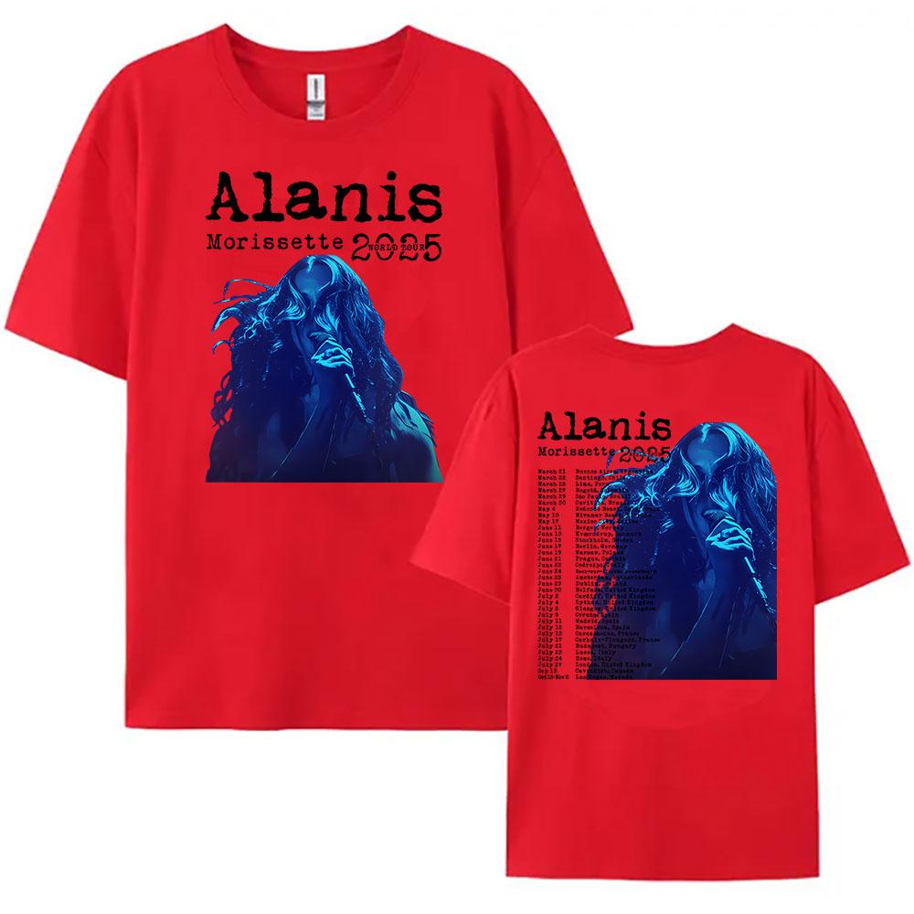 Alanis Morissette 2025 World Tour T-shirt Short Sleeve O-neck Women/Men Tshirts Streetwear Hip Hop Unisex Tees Cotton Tops