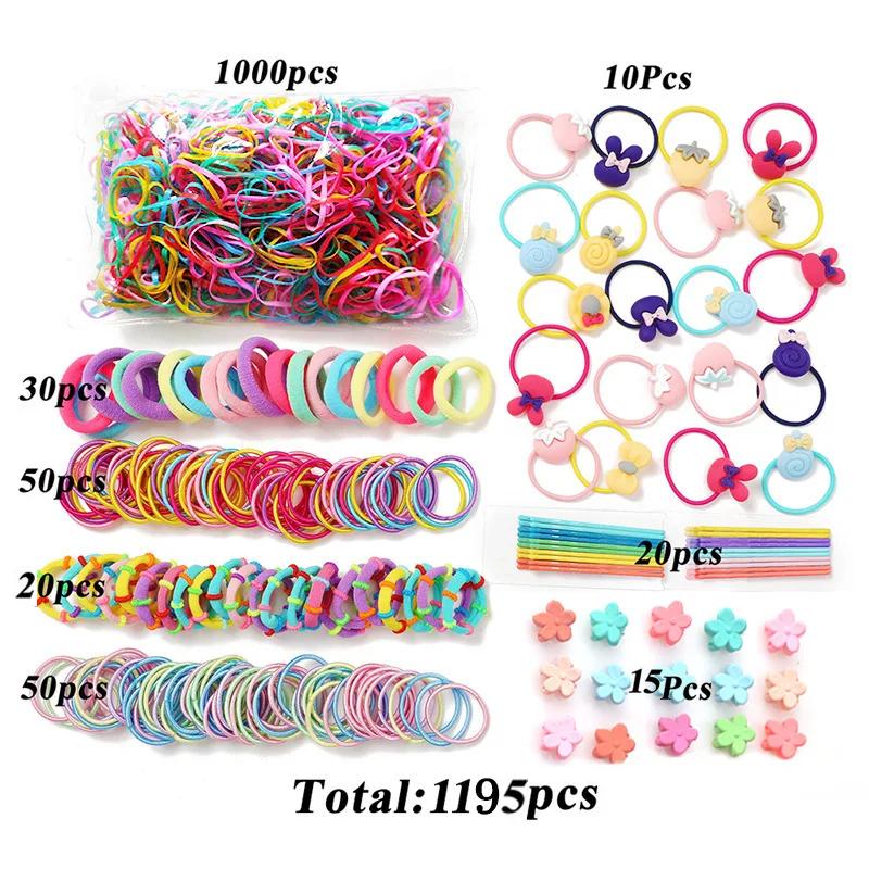 780pcs Girls Hair Accessories Cute Cartoon Hair Bands Bandeau Cheveux Scrunchies Korean Elastic Hairband Kids Rubber Bands Gift