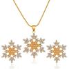 Elegant Snowflake Jewelry Set: Full Diamond Alloy Necklace & Earrings, Perfect for Chinese Valentine's Day.