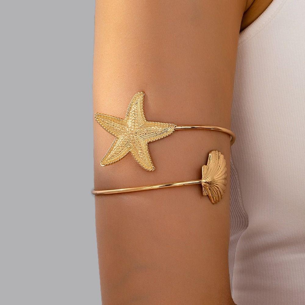 Multi Style Opening Arm Bracelet Metal Arm Bracelet Elegant Flower Bracelet  Hand Jewelry