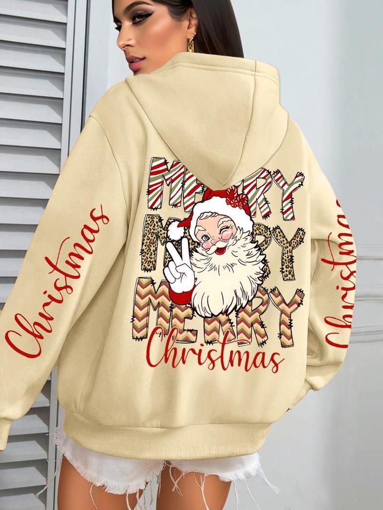Women's Hip Hop Streetwear Santa Claus Hoodie – Autumn Style