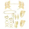 European & American Style Pearl Leaf Jewel Set: Headband, Armband, Earrings, Bracelet for Bride