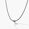 Antique Curve Cut Ball Pendant String Necklace (C2503-AN964_BK)