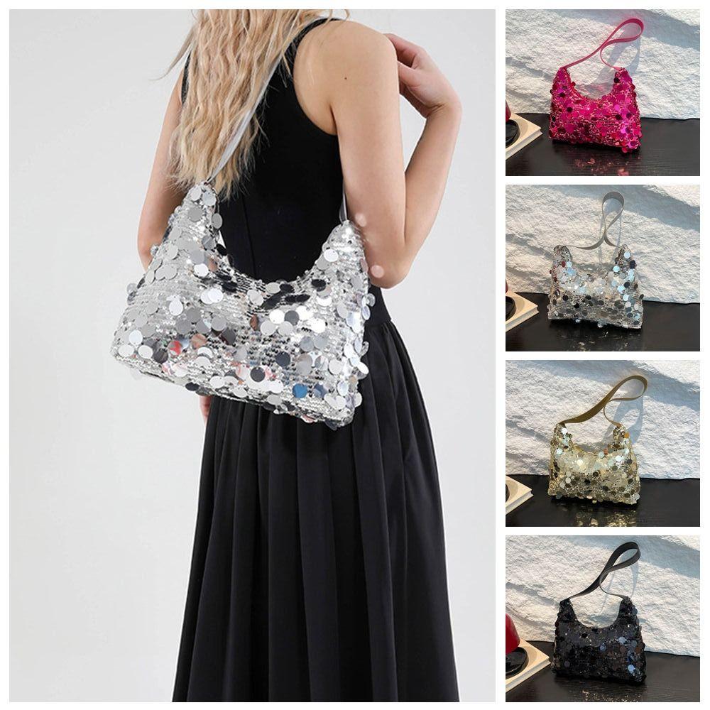 Tote Bag Sequin Shoulder Bag Square Bag Tassel Crossbody Bag French Evening Banquet Bag Women