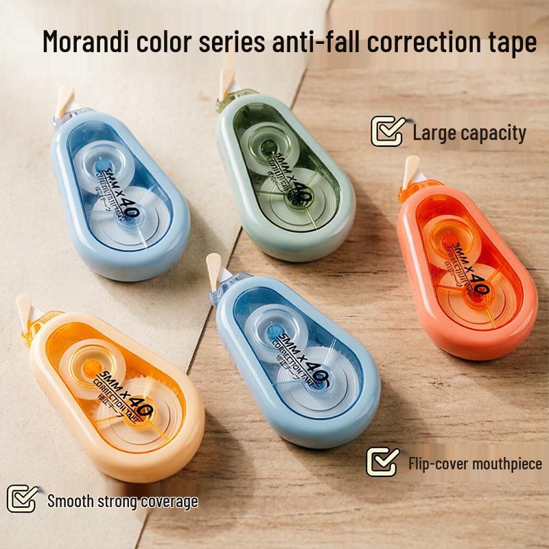 Morandi High-Capacity Silent Correction Tape - Anti-Fall, Student-Exclusive, Smooth, and Practical White-Out