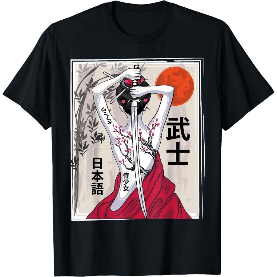 EYDE Футболка с принтом «Японская культура самураев, пейзаж, винтажная сакура» XXXXXL разноцветный