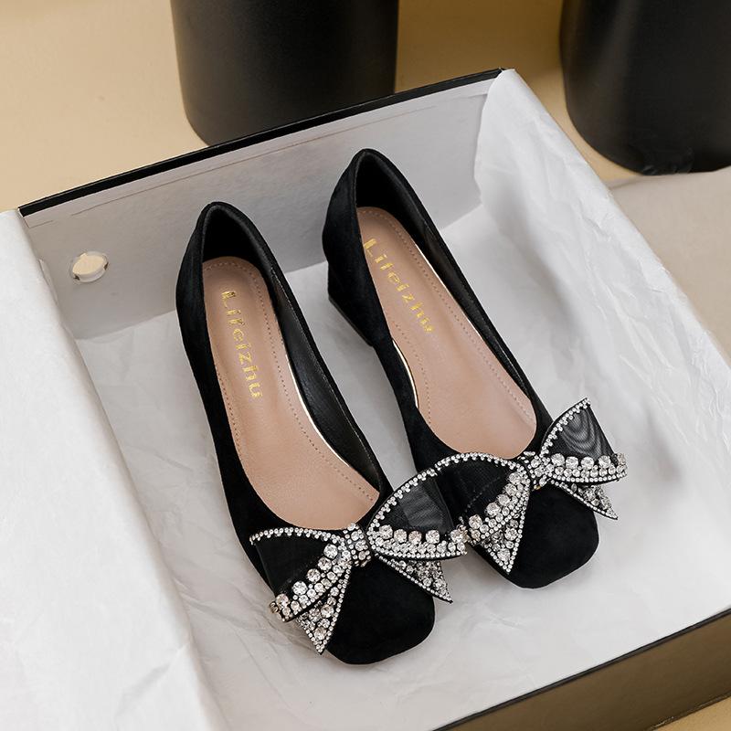New Women Shoes Beautiful Pumps Fashion Crystal Bowknot High Heel Shoes Ladies Party Dress Shoes