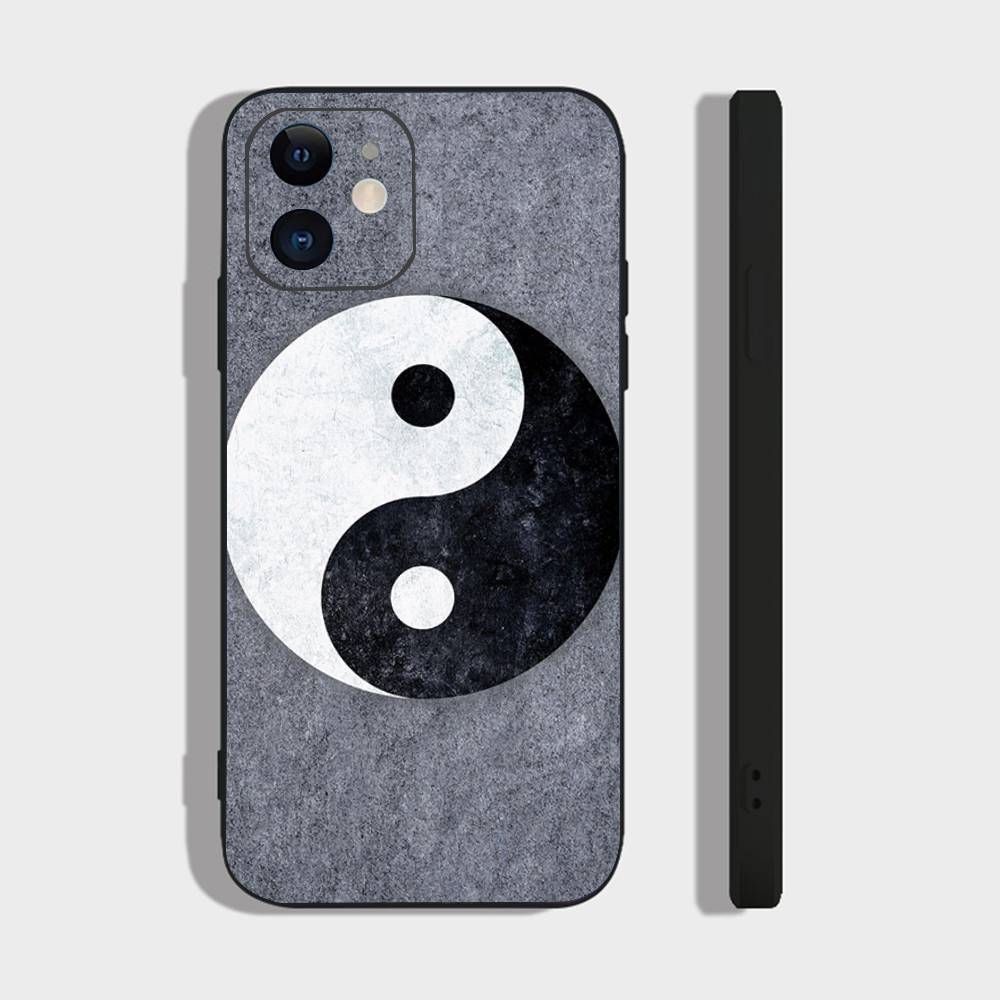 Tai Chi Symbol Phone Case For IPhone 17 Air 16 15 14 13 Pro Max 11 12 Black Silicone Cover