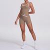 New double-sided abrasive contrasting colors, tight-fitting and breathable cross yoga suit, sports running and fitness two-piece suit