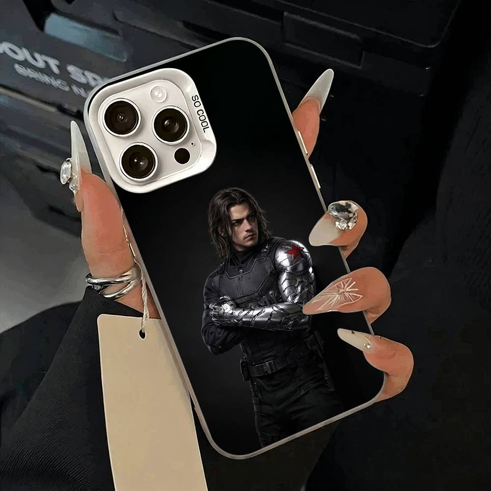 B-Bucky- Barnes Winter -S-Soldier Phone Case For iPhone 11 12 13 14 15 16Pro Max Plus White Sliver Phone Cover