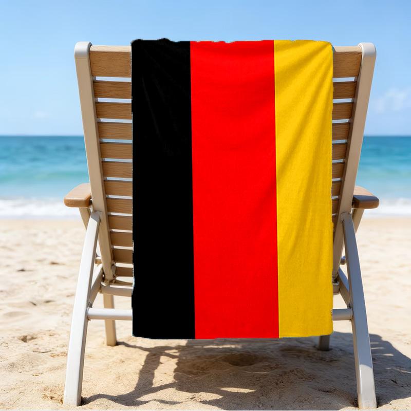 Deutschland Flagge und Karte Mikrofaser Strandtuch, Leicht und Schnelltrocknend, für Sommerreisen, Strand-Essential, Schwimmbad Outdoor 70cmx140cm(27x55inch)