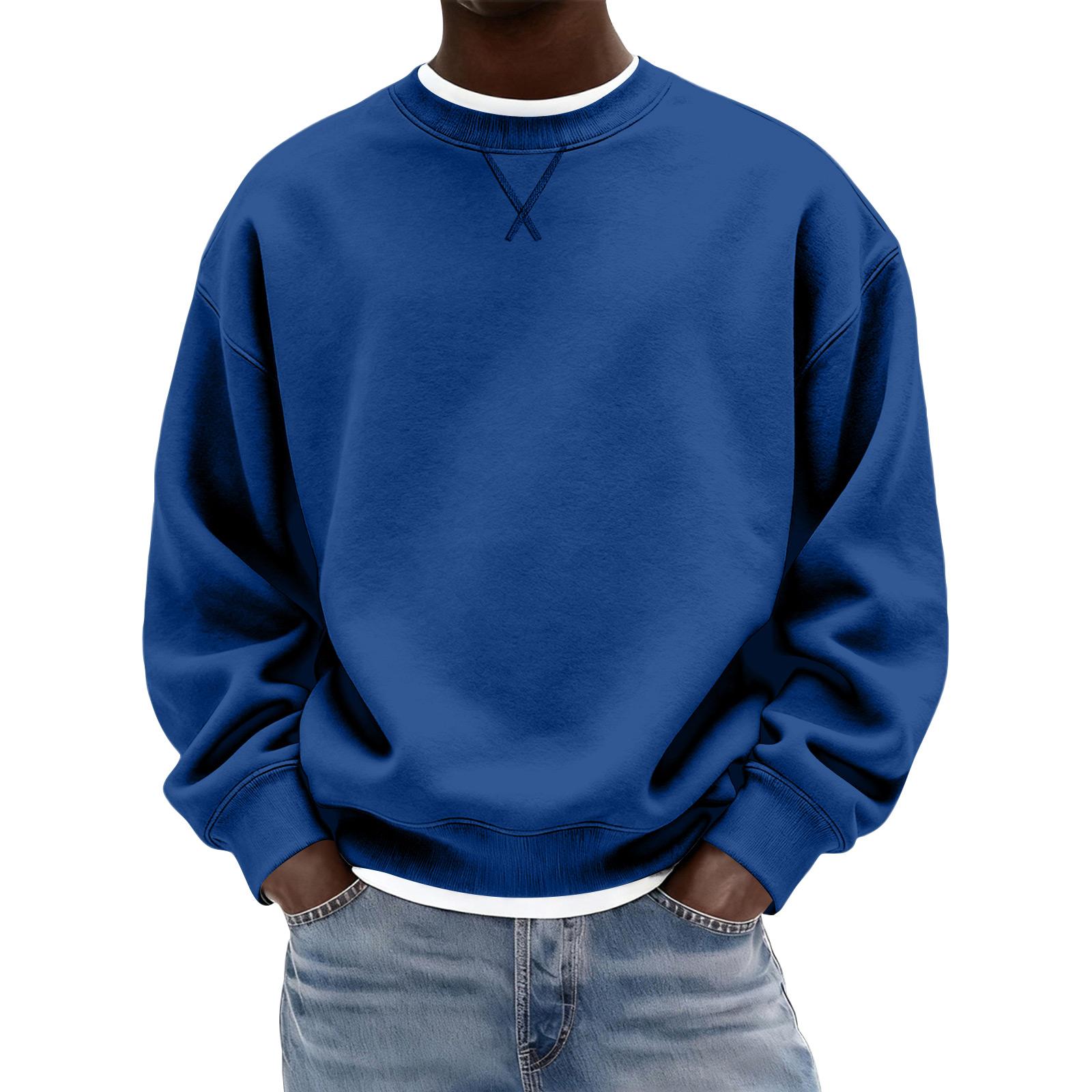 

Men s Casual Sports Hoodie Round Neck Long Sleeve Top M