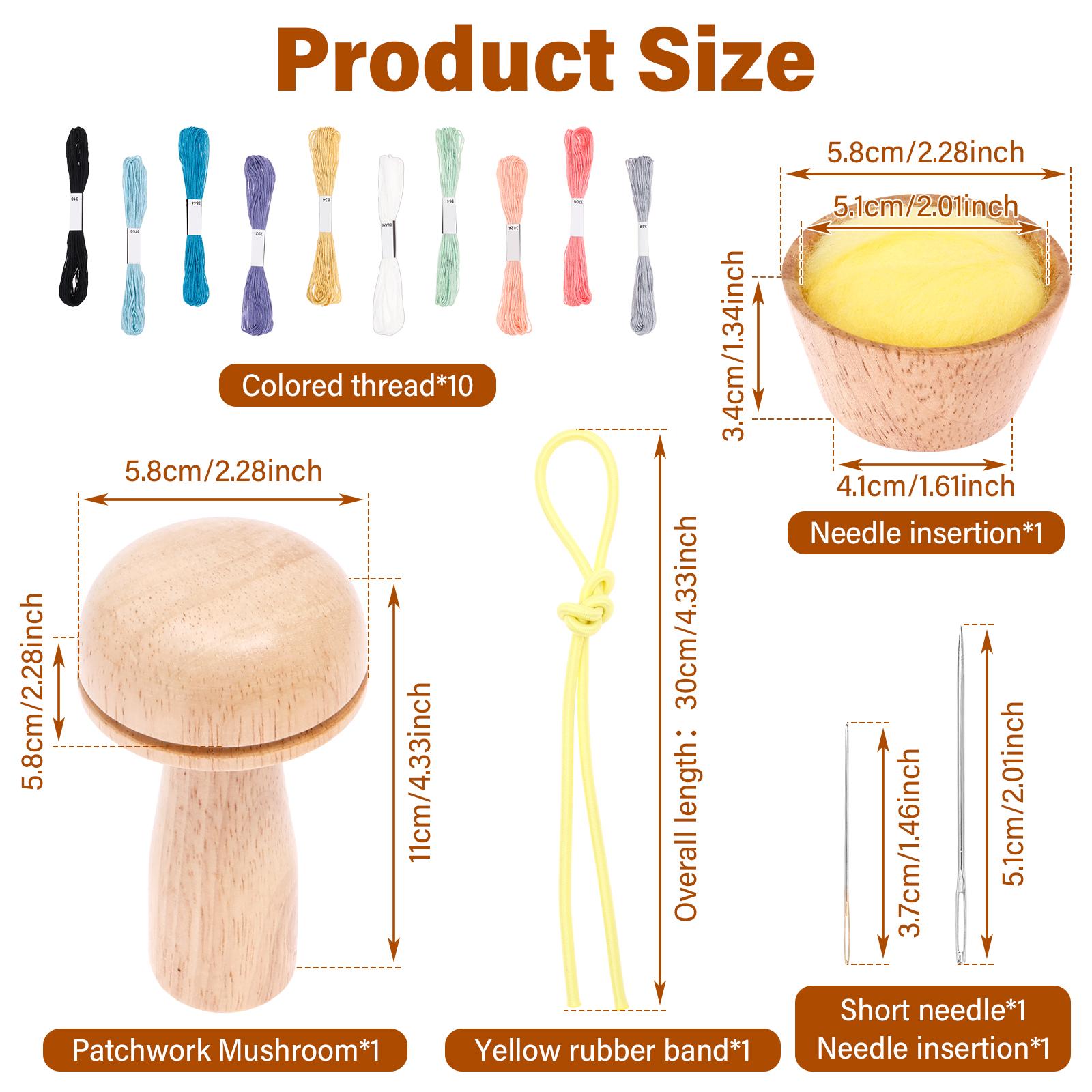 Wood Darning Mushroom Shape Darning Mushroom Weaving Tool Set Socks Clothes Darner DIY Handicraft Home Sewing Care Accessories
