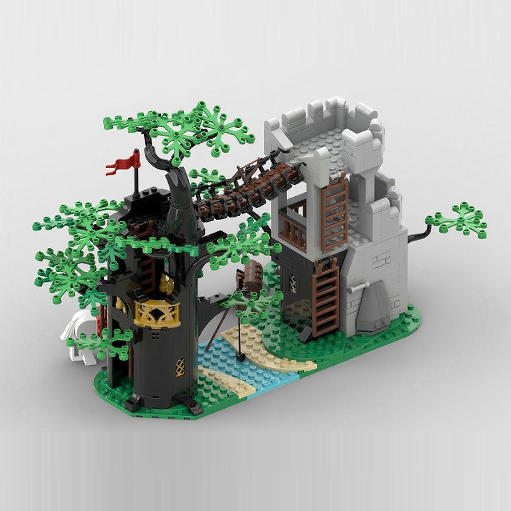 Nieuw MOC Middeleeuws Kasteel Model Bouwstenen Boskruispunt Modulaire Technologie Jongenscadeau Montageset Kinderspeelgoed 564 STUKS