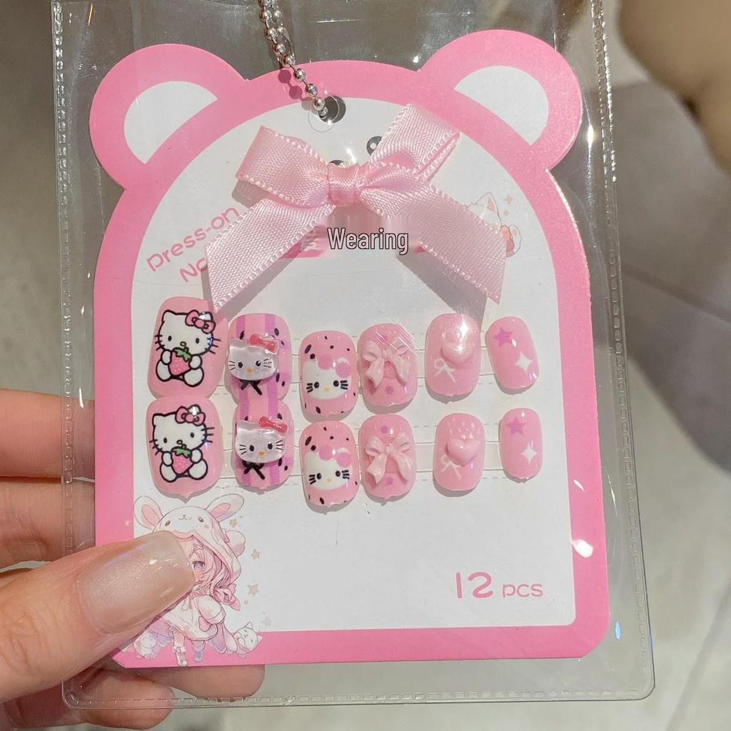 Cartoon Children's Wearable Nail Art Patches - Sweet and Cool Styled False Nails for a High-End Manicure