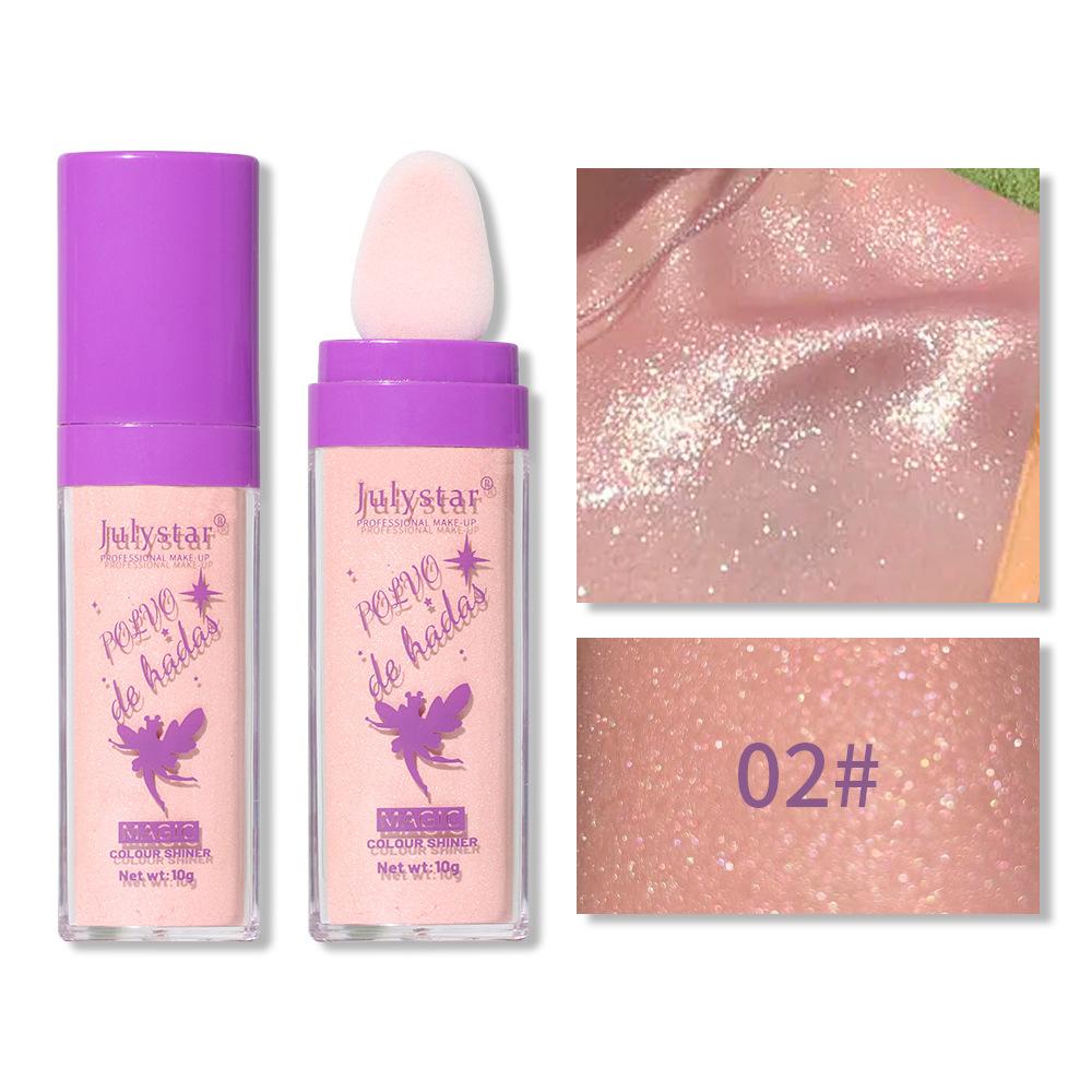 Vílí rozjasňující pudr pro rozjasnění celého těla, rozjasňující pudr a konturovací pudr pro přirozené trojrozměrné konturování