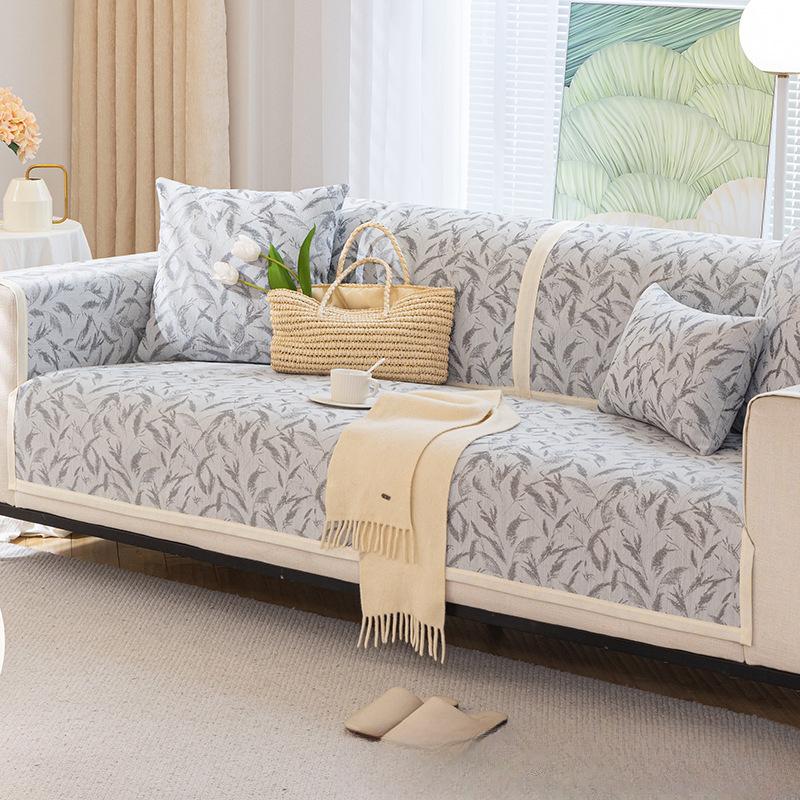 Sofa Cushion Light French Cream Style Four Seasons Universal Light Luxury and Simplicity Non-Slip Leather Cover Cover Cloth Cushion Korean Style