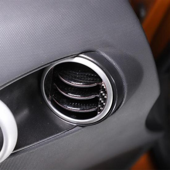 Black Carbon Fiber Door Panel Air Outlet Vent Trim Cover For Nissan 350Z 2003-06