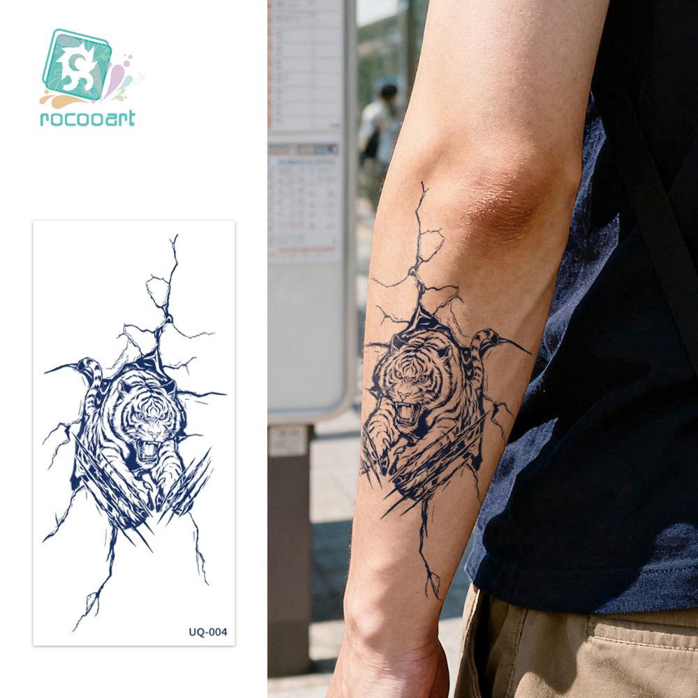 Rikalong Non-Reflective Semi-Permanent Animal & Flower Tattoo Sticker - Waterproof & Long-Lasting Herbal Fruit Juice for Arm with High-End Feel 210x100 mm