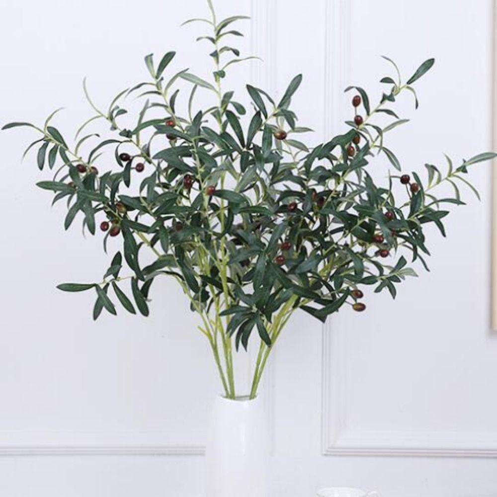88CM Simulated Olive Leaf Plant Handmade Fake Olive Tree  Office Desktop Decoration