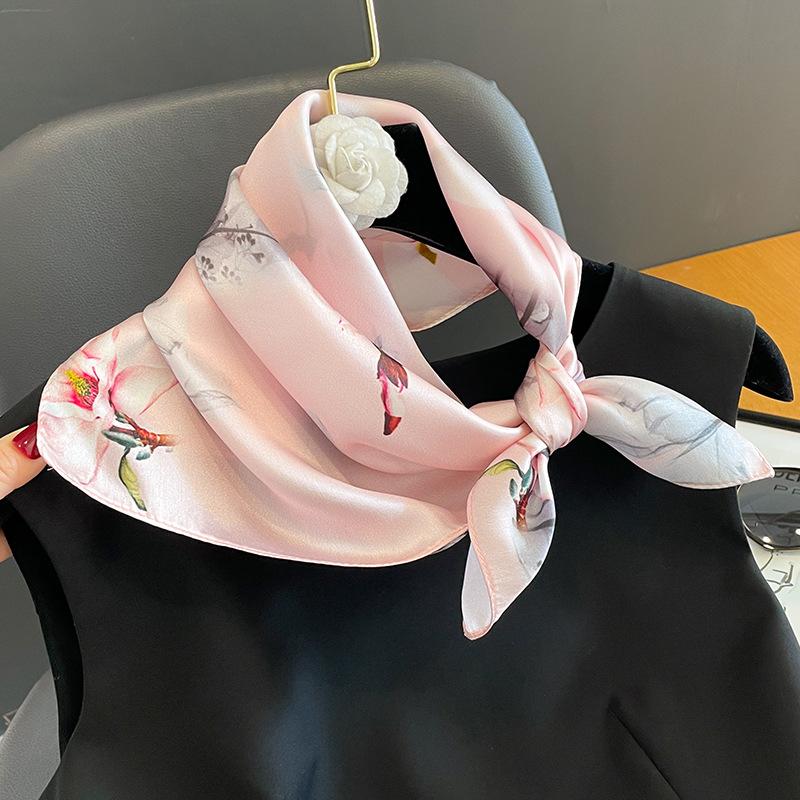 1116 New Silk Scarf, Mulberry Silk Spring Silk Scarf, Elegant Fashion Scarf, Simple Printed Small Scarf
