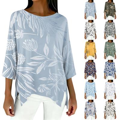 Women's 3/4 Sleeve Shirts Graphic Tees Shirts Casual Basic Tops Pullovers