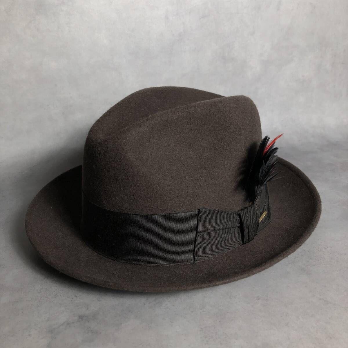 Used PQ229STETSON / CA4LA : 15th Anniversary Folded Felt Hat59cmBrown Stetson Casilla 15th Anniversary