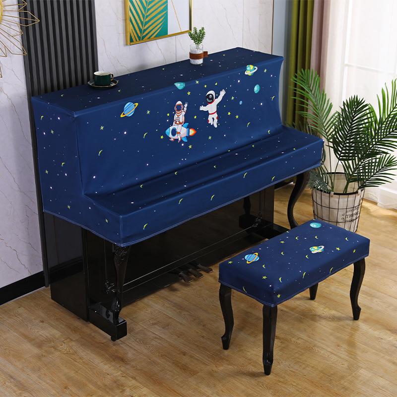Modern Electric Piano Dust Wipe Minimalist Technology Cloth Stool Cover Print Beautiful Piano Cover for Household Use