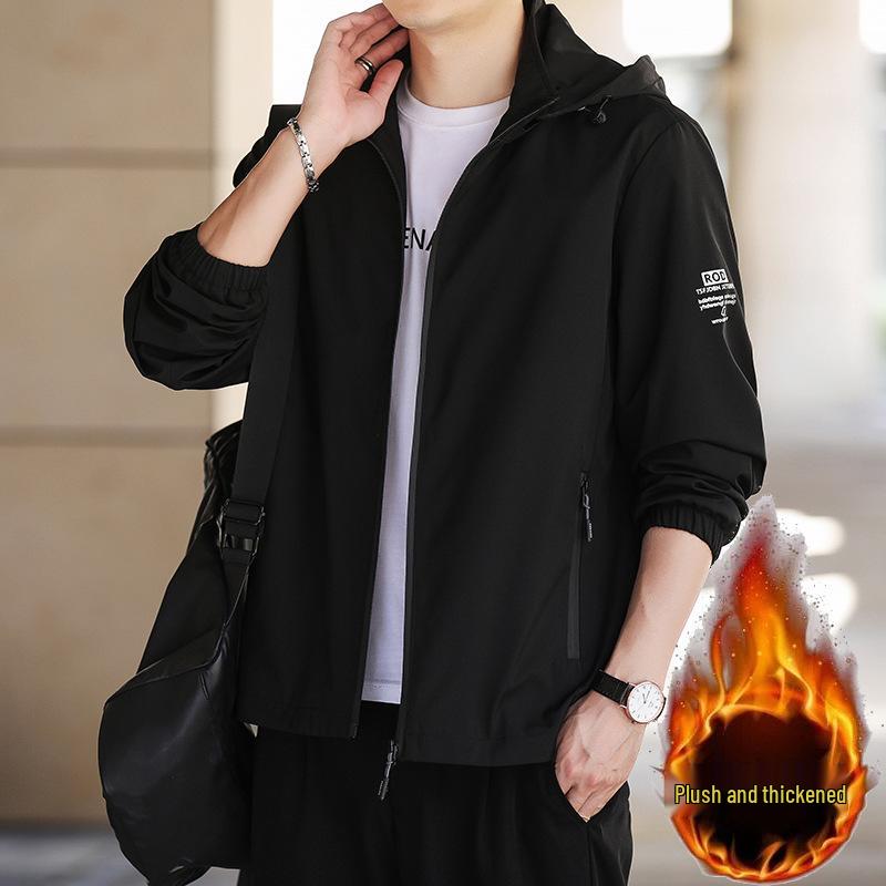 Men's 2022 Autumn Casual Hooded Jacket | Slim Fit & Trendy Fashion, Customizable Logo