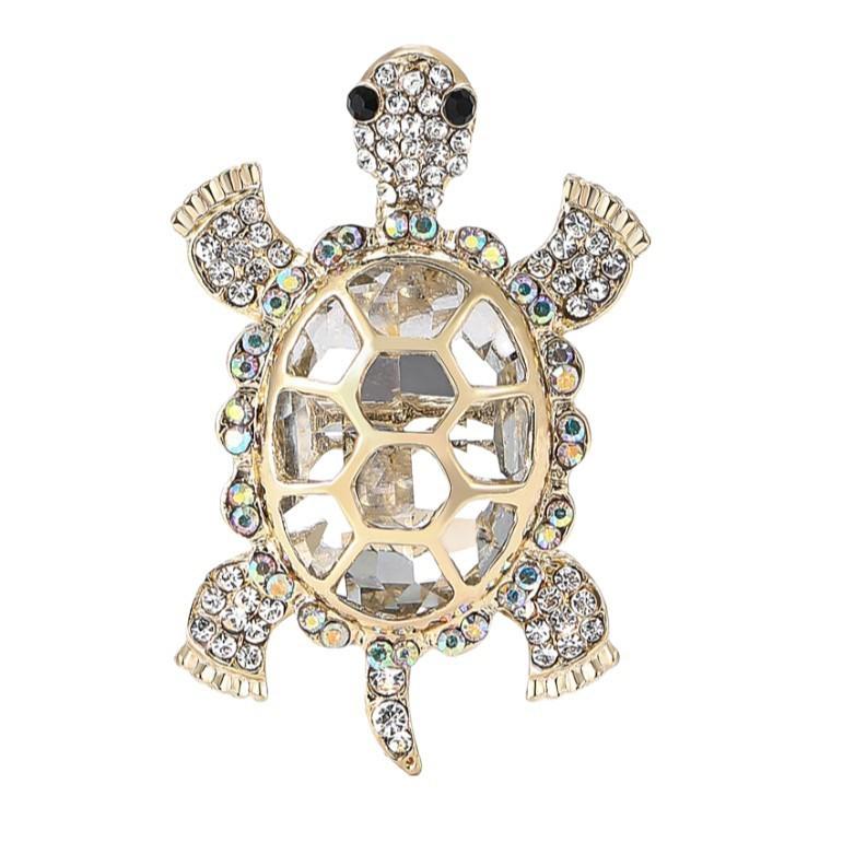 Colored Diamond Small Turtle Brooch: Light Luxury, Cute & Stylish Design