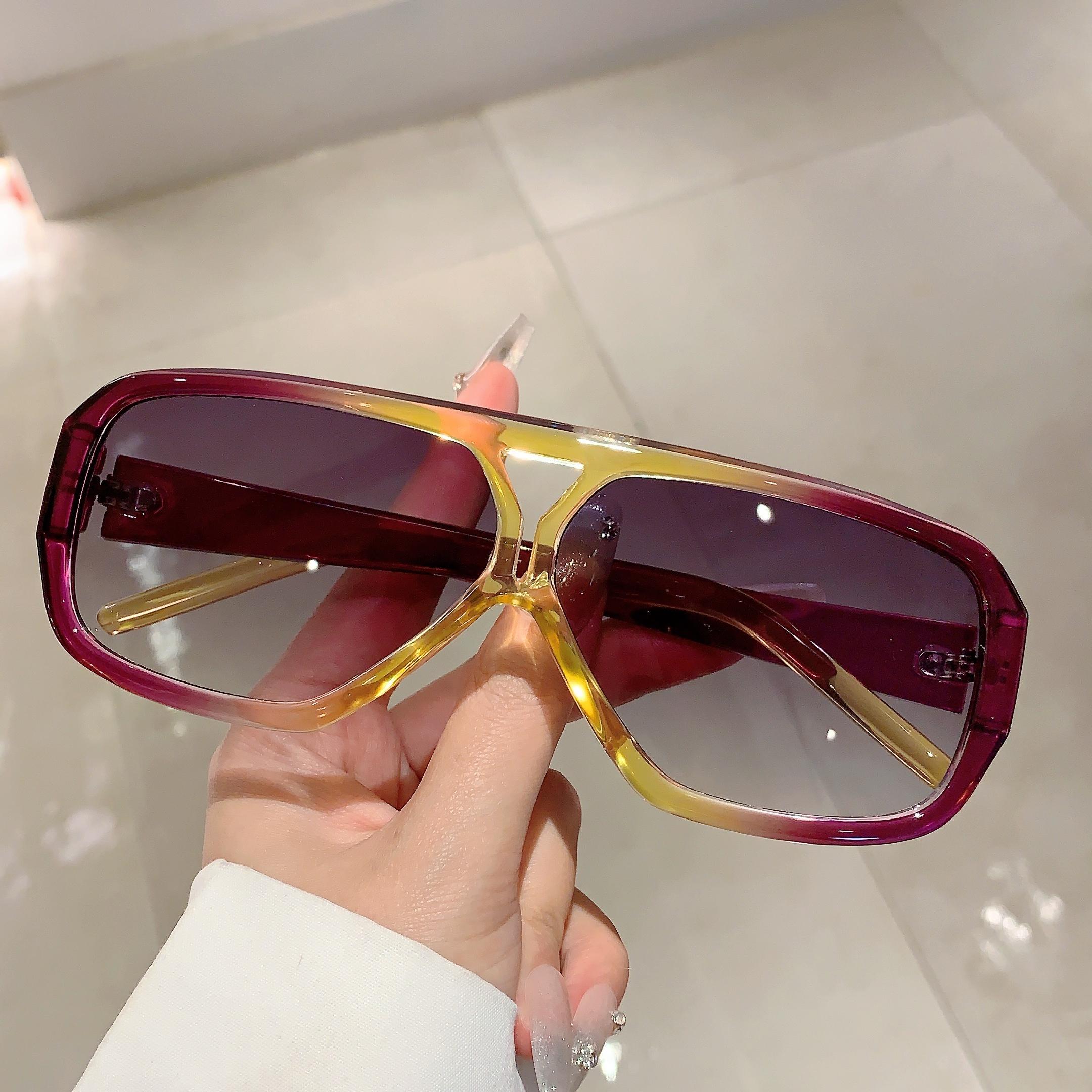 Bai Fen Bai Electronic 3C Women's Kammpt 2024 Oversized Double Bridge Sunglasses For Ploit Fashion Classic Glasses Unisex Trend Brand Desiger Shades Eyewear Cm