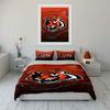 Fierce Tiger Graphic on Orange Background Print Bedding Set Duvet Cover Pillowcases (1* Duvet Cover 2* Pillowcases Do Not Include Comforter)