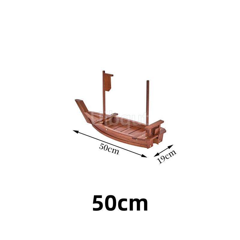 Sapele Seafood Sashimi Boat Dry Ice Boat Sashimi Platter Sushi Tableware Japanese Cuisine Not Leak Wooden Sushi Boat Bridge